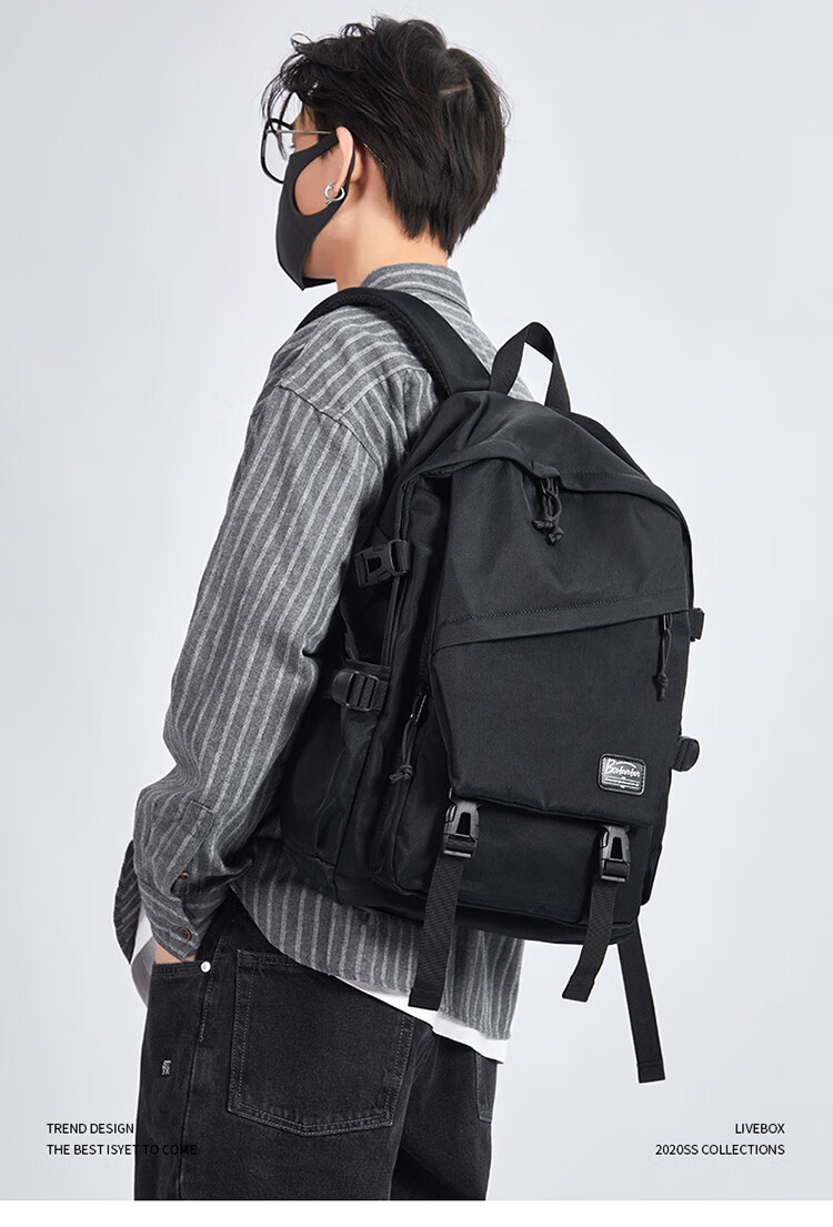 BOSTANTEN Men's Backpack, High School And College Student Bookbag, Trendy Backpack with Large Capacity for Laptops And Notebooks, Suitable for Both Men And Wome 1