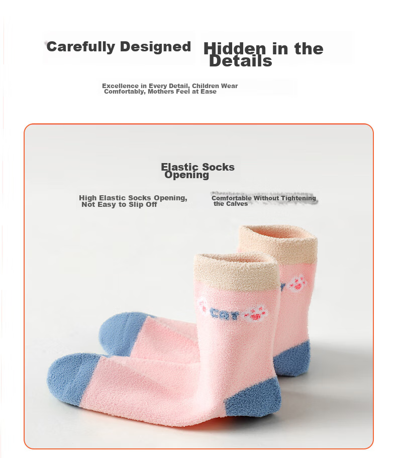 LangSha Children's Socks, Girls' Fleece-Lined Thick Mid-Calf Cotton Socks, Comfortable for Older Girls, Autumn And Winter Baby Warm Terry Socks 11