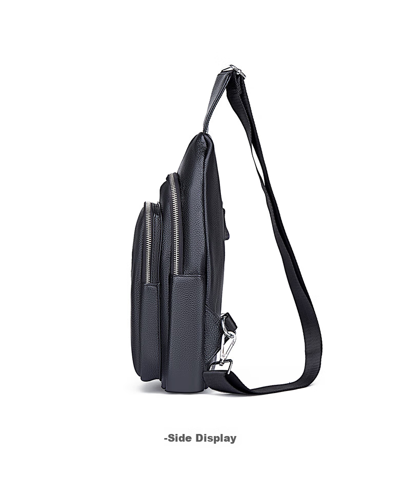Meizhouyeni Crossbody Bag for Men, Top-Grain Leather Chest Bag, Fashionable Shoulder Bag, Casual Trendy Sports Birthday Gift for Boyfriend 11