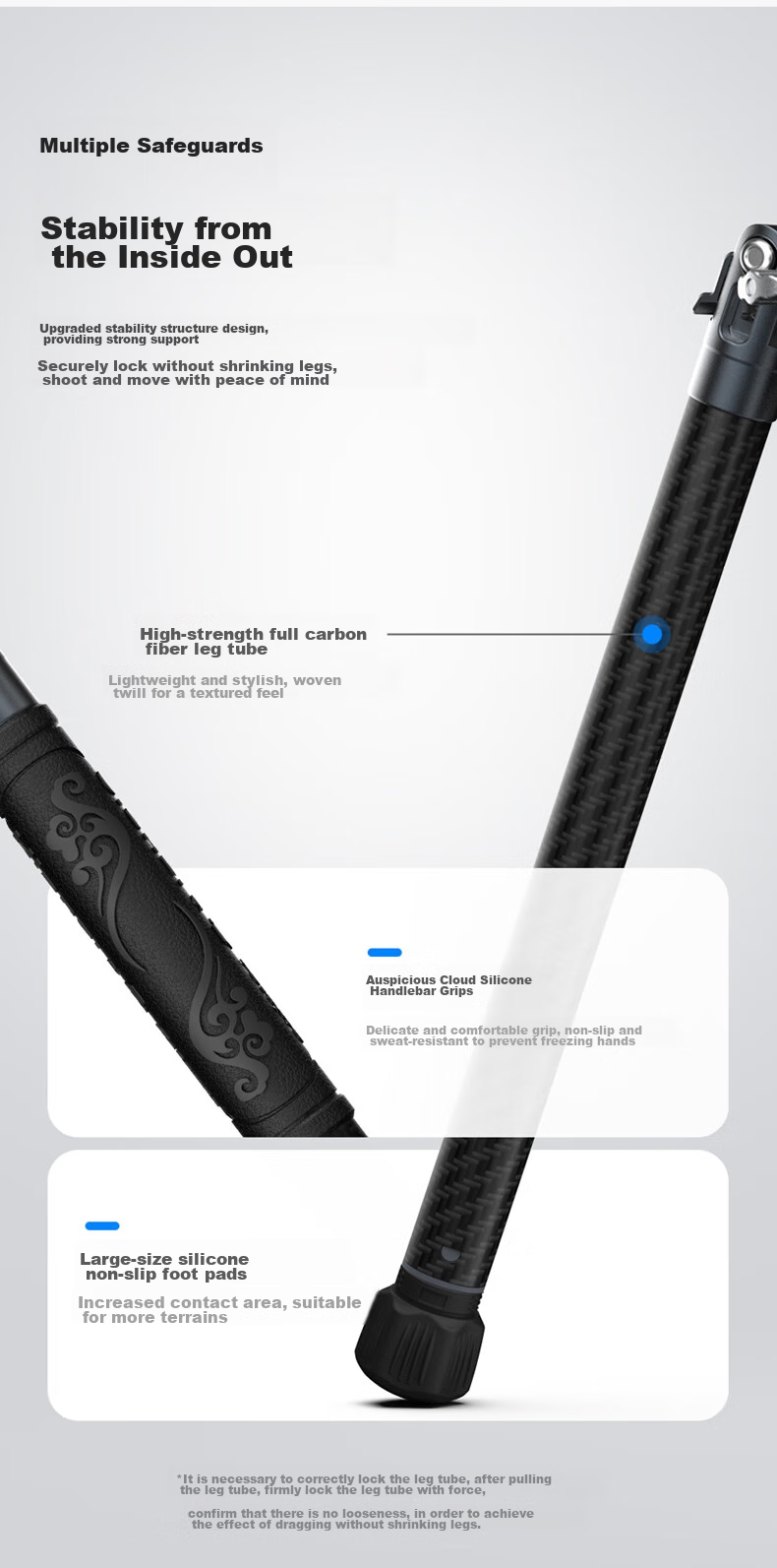 Ulanzi F38 Carbon Fiber Tripod, Air Three Air Hydraulic Pan Head, Portable Outdoor Quick-Release Quick-Install Digital Camera Photography Tripod 4