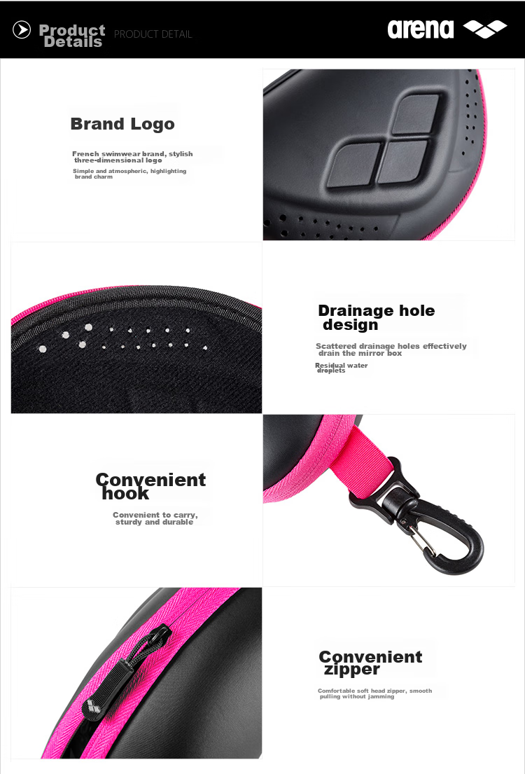 Arena Portable Large Capacity Durable Stylish Minimalist Professional Swim Goggle Case 3