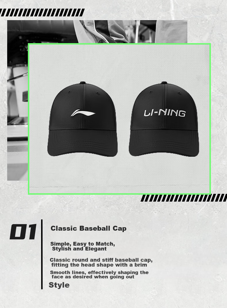 Li-Ning Baseball Cap, Wide Brim Hat for Men And Women, Summer Style, Face-Slimming Effect, High-End Quick-Dry Lightweight Sun Protection Cap 8