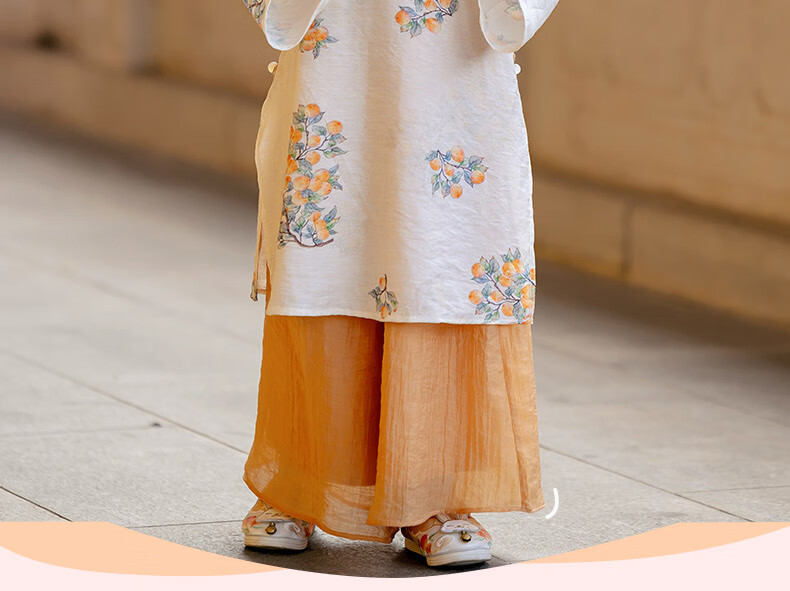 Menghu Ruoli Hanfu Girls' 2026 Spring New Chinese-Style Set, Vintage-Style Long-Sleeve National Style Parent-Child Outfit, Pink Floral Pattern, Size 150 1