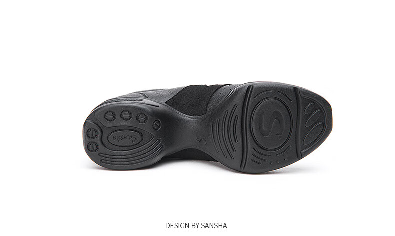 Sansha Modern Dance Shoes for Women, Jazz Soft-Soled Breathable Leather Square Dance Shoes H166LPI Black Size 39 10