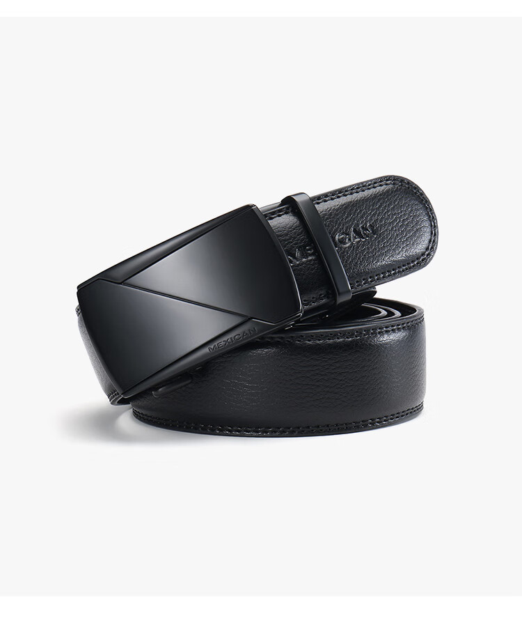 MEXICAN Leather Belt for Men, Cowhide Waistband, Business Casual Trouser Belt with Automatic Buckle, Birthday Gift 17