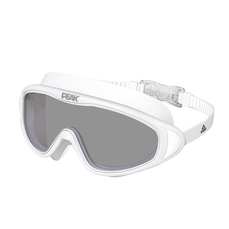 PEAK Adult Swimming Goggles for Men And Women, High-Definition Anti-Fog Waterproof Large Frame Integrated Professional Diving Swim Glasses, Light White Color