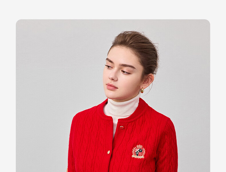 Navigare Italian Small Sailboat Autumn And Winter Women's All-Wool Jacket, Cable Knit Sweater Cardigan 2334094508 M 45