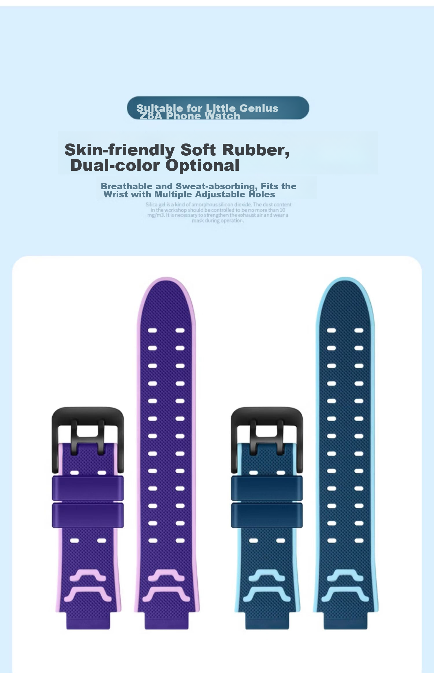 Iboann Suitable for Xiaotianc Z8A Watch Strap, Z11 Watch Strap, Silicone W2307ac, Children's Z10/Z9/z7s/z6apro Student Q5/N3/U5/D3/Q1A Watch Strap 10