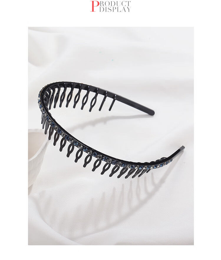CHIMERA Elegant Rhinestone Headband, Simple Long-Toothed Wavy Hair Clip for Face Washing And Styling, Mid-Autumn Festival Gift 9