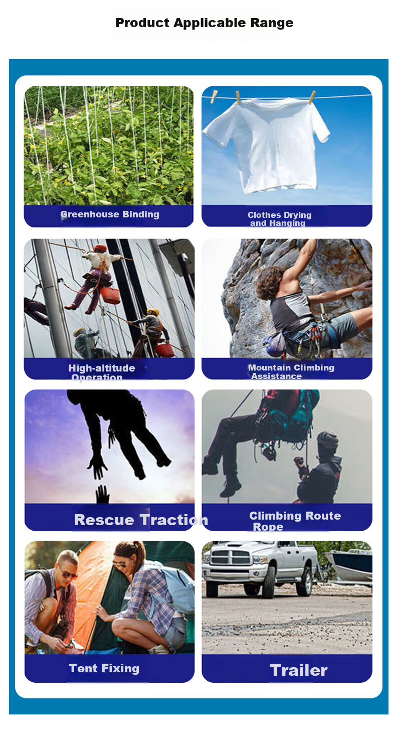Jiuqiangu Nylon Rope, 6mm*100 Meters, White Packing Rope, High-Strength Binding Rope, Core-Wrapped Wear-Resistant Anti-Aging Nylon Tie, Braided Rope, Clothesline Rope, Packaging Rope 7