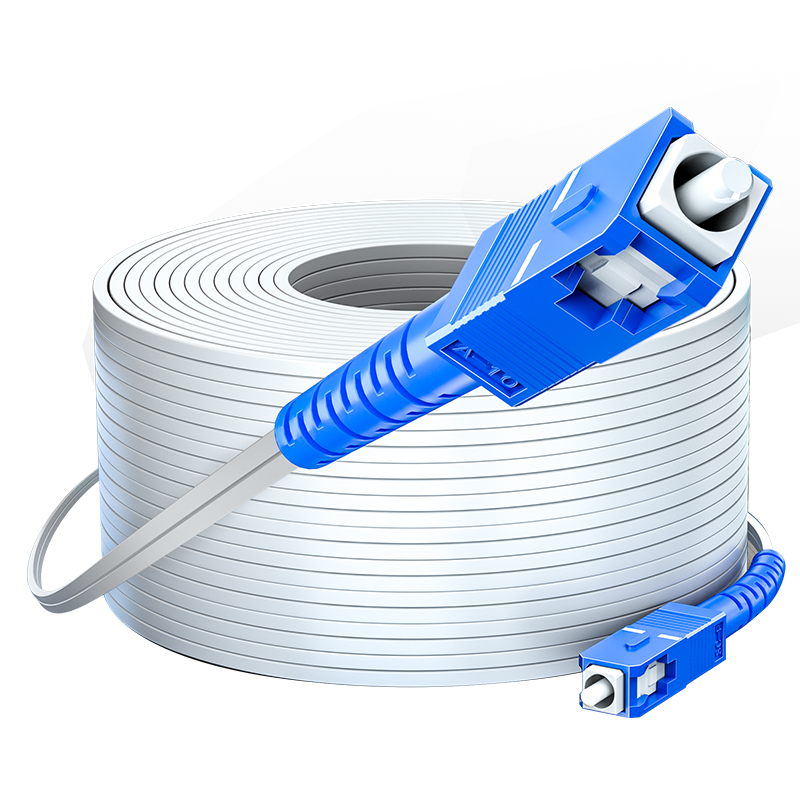 SAMZHE Fiber Optic Patch Cable, SC-SC Telecom-Grade Single-Mode Single-Core Optical Cable, Low Smoke Zero Halogen, 1 Core 2 Steel Wire Indoor Fiber Optic Network Cable, 20 Meters TFH12-20B