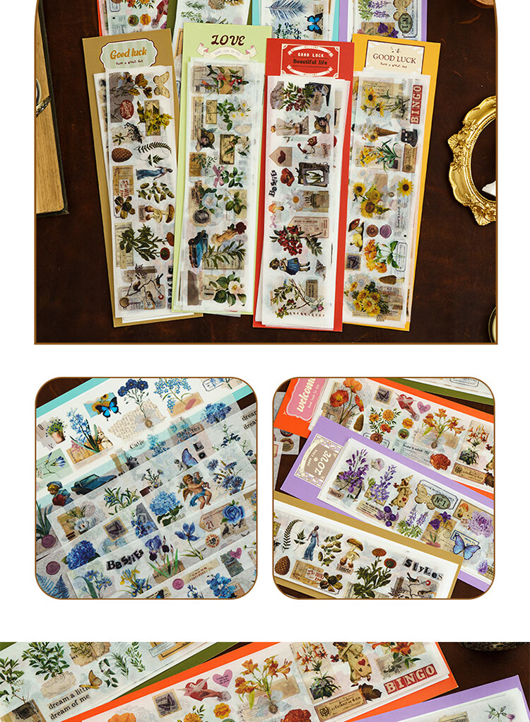 Yuhe Segmented Planner Tape Stickers, Landscape Decorative Stickers And Paper Journal Materials DIY Gift for Girls Children's Day Present, 4 Styles in Total 24 Pieces 4269 11