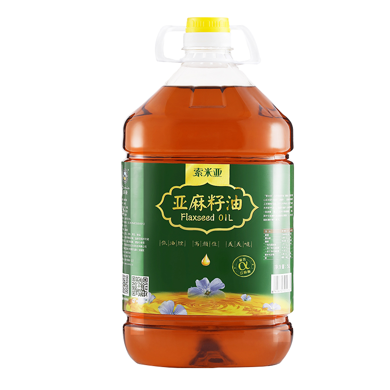 索米亚【保真亚麻籽油】5L低温压榨一级宁夏胡麻油适用于孕妇月子食用油