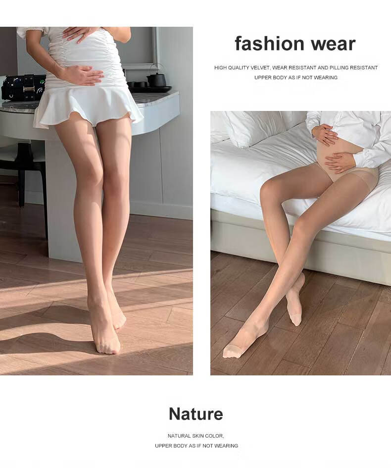LangSha Maternity Pantyhose Adjustable Waistband Ultra-thin Anti-Snag Nude Maternity Tights Leggings 11