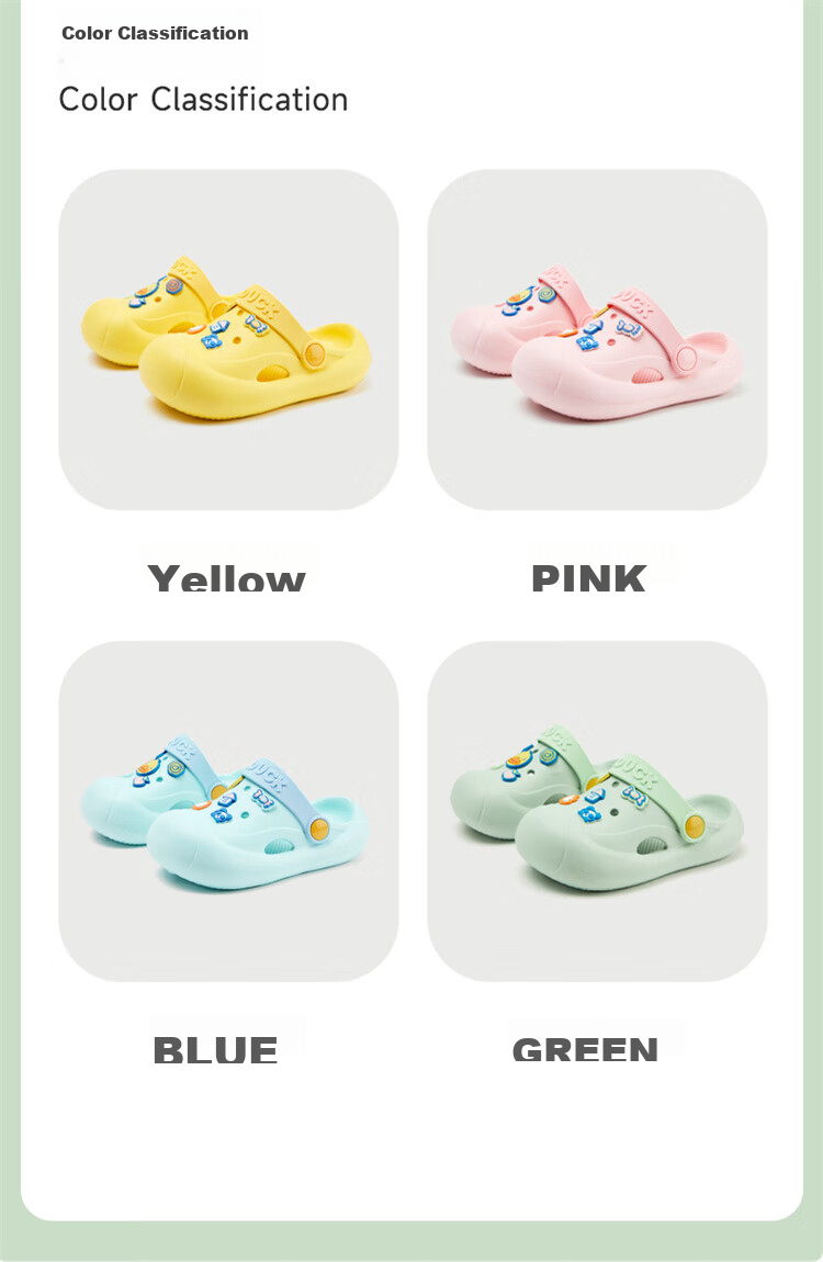 B.Duck Children's Slippers, Boys And Girls Indoor Sandals, Baby Home Slippers, Toddler Clogs, 5902 Green, Size 20 3