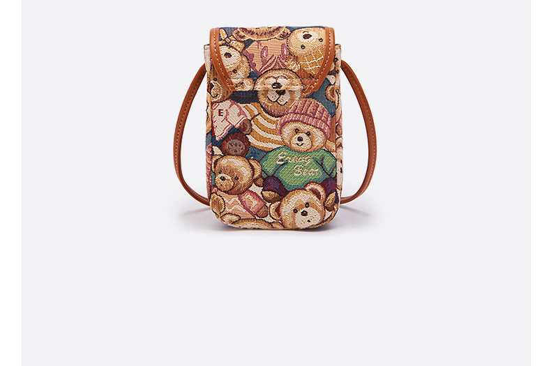 Xiaoxiongyilian Women's Phone Bag, Lightweight Coin Purse, Bear Pattern Shoulder Crossbody Bag, Mini Handbag for Women, Valentine's Day Gift 15