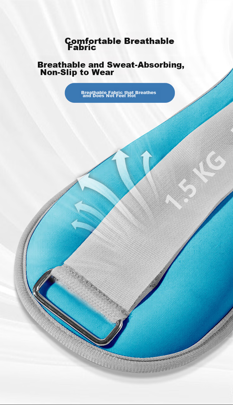 Chengyue Running Weighted Sandbag Invisible Leg And Arm Straps Fitness Equipment Set Iron Sand (1KG X 2) Blue-Gray CY-516 5