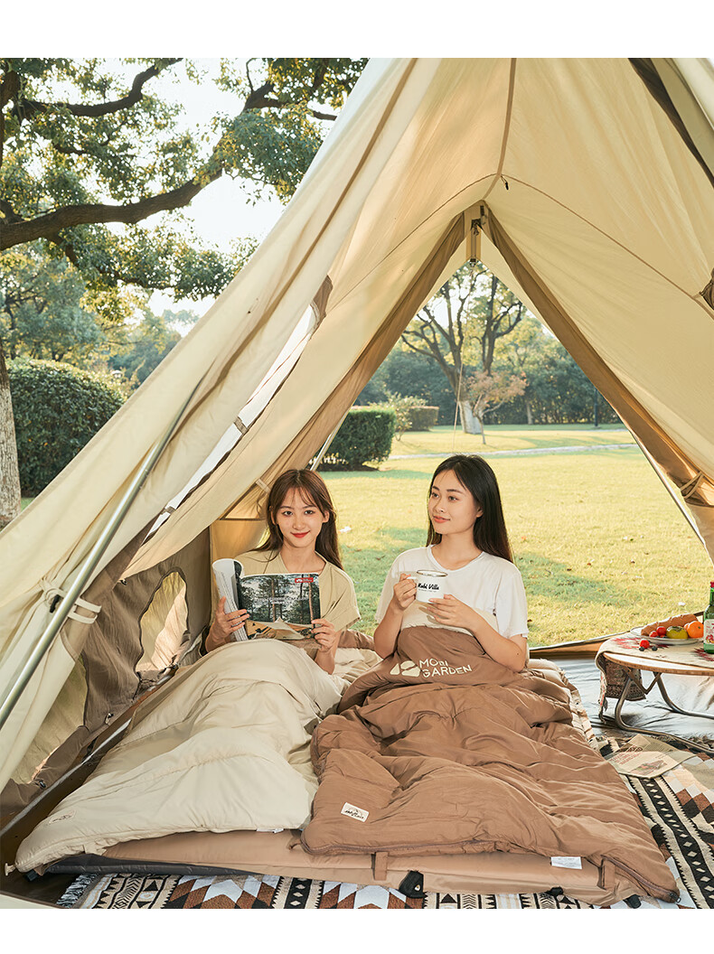 MOBIGARDEN Moisture-Proof Mat, Outdoor Camping Splicing Pillow Double Automatic Inflatable Mat, NX19663004, Warm Sand Color 9