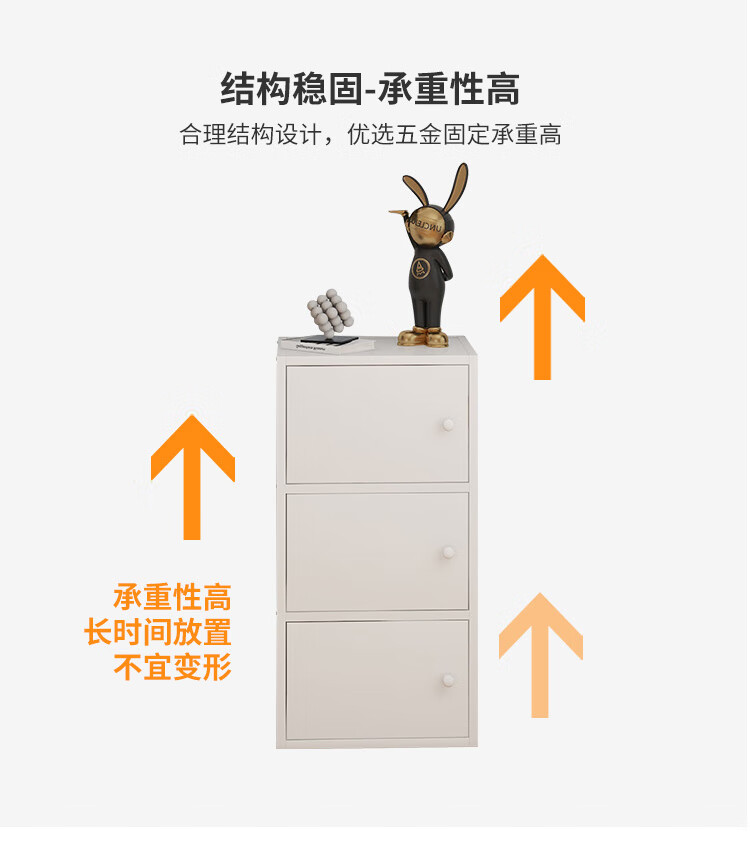 Yameile Floor-Standing Simple Bookshelf with Doors, Bedroom Study Balcony Bay Window Storage Cabinet, Three-Door 14