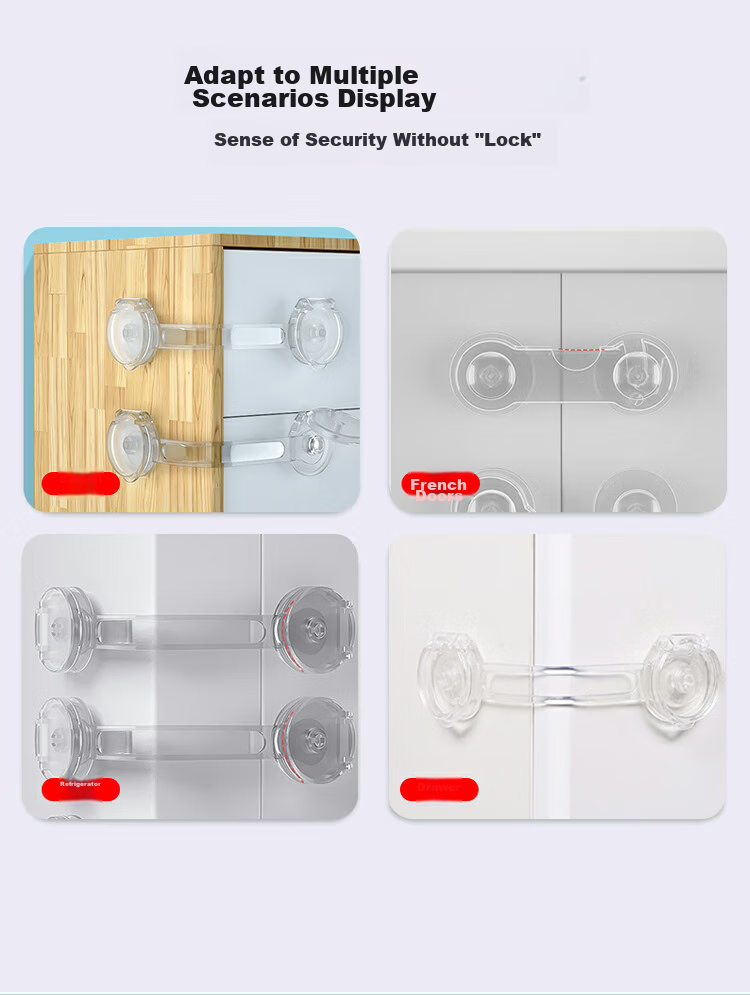 9I9 Baby Drawer Lock, Child Safety Lock, Baby Refrigerator Lock, Cabinet Door Lock, Long Lock, Pack of 10, A235 11