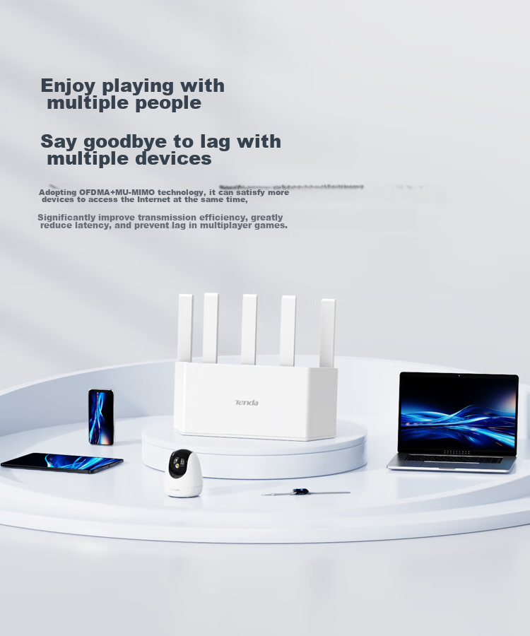 Tenda Router [Gigabit WiFi 6 + Wall-Penetrating] Wireless AX3000 Signal Amplifier, Signal Booster for Home Use, Yunxiao White, Floor-Standing 12