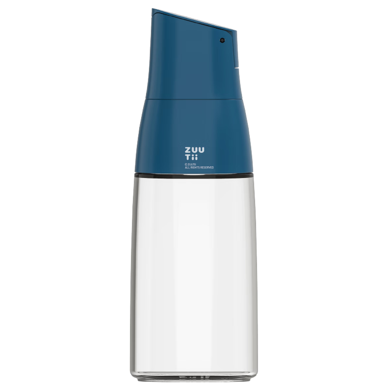 Zuutii (Zhao Lusi's Choice), Automatic Opening And Closing Glass Bottle, Seasoning Container, Leak-Proof Gravity Vinegar And Soy Sauce Bottle, Deep Sea Blue