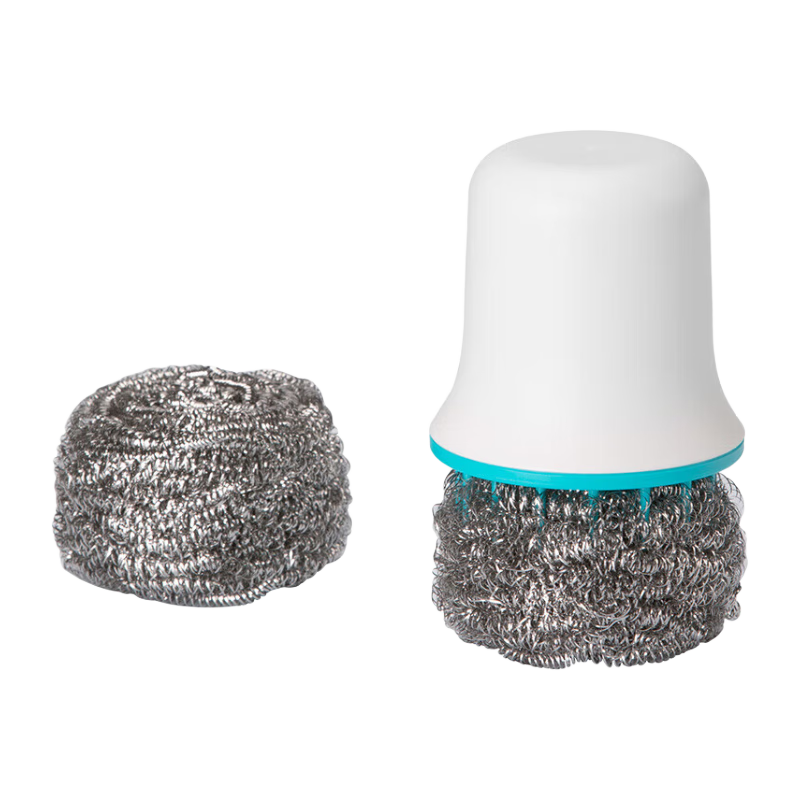 CHAHUA Pot Brush Steel Wire Cleaning Brush Stove Cleaner Household Large Size Kitchen Bowl Iron Wire Ball with Handle