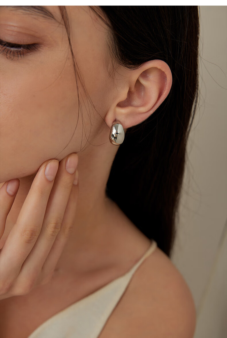 Arsis Free-Style Flowing Bead Stud Earrings for Women, Fashionable Versatile Earrings, Birthday Gift for Girlfriend, Gold Color 5