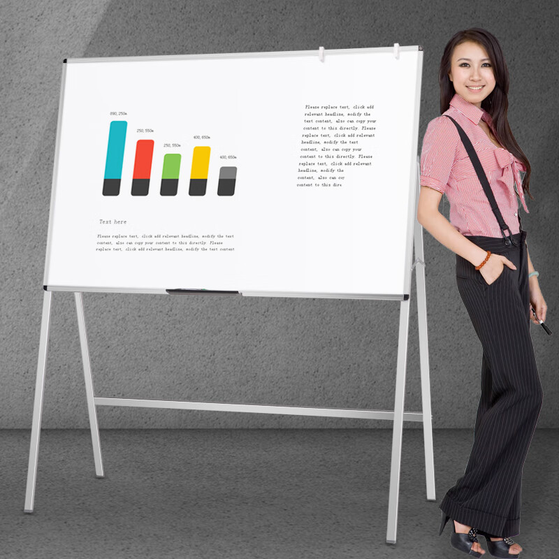AUCS 120*90cm Foldable Whiteboard, Mobile Blackboard, Home Stand-Up Writing Board with Paper Hanger, Magnetic Whiteboard for Conference Room, Office, Training Meeting And Teaching, Large Whiteboard Stand Included