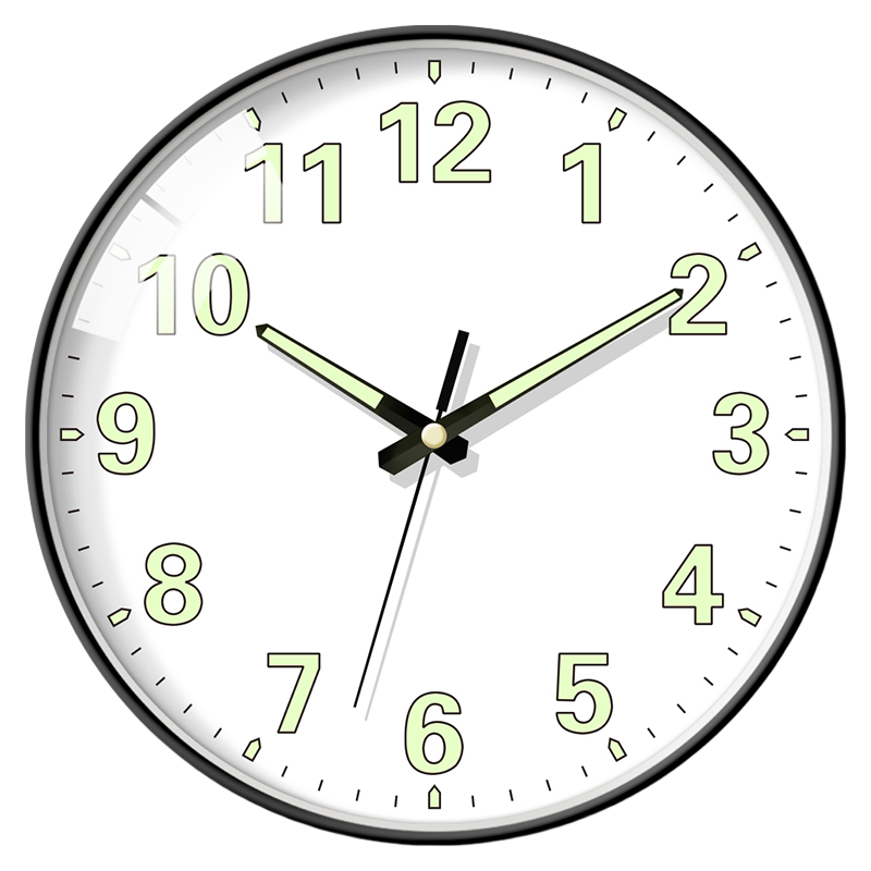 BBA Luminous Wall Clock, Creative Timepiece for Living Room And Bedroom, Quartz Clock for Home Use, Round Luxury Watch, Black, 30cm