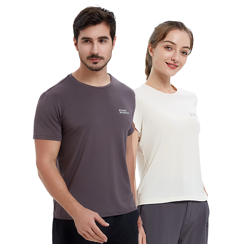 ALPINT MOUNTAIN, Aiermonte 3M Technology Quick-Dry Men's Short-Sleeve T-Shirt, Elastic Breathable Outdoor Quick-Dry Shirt, Women's Summer Sports