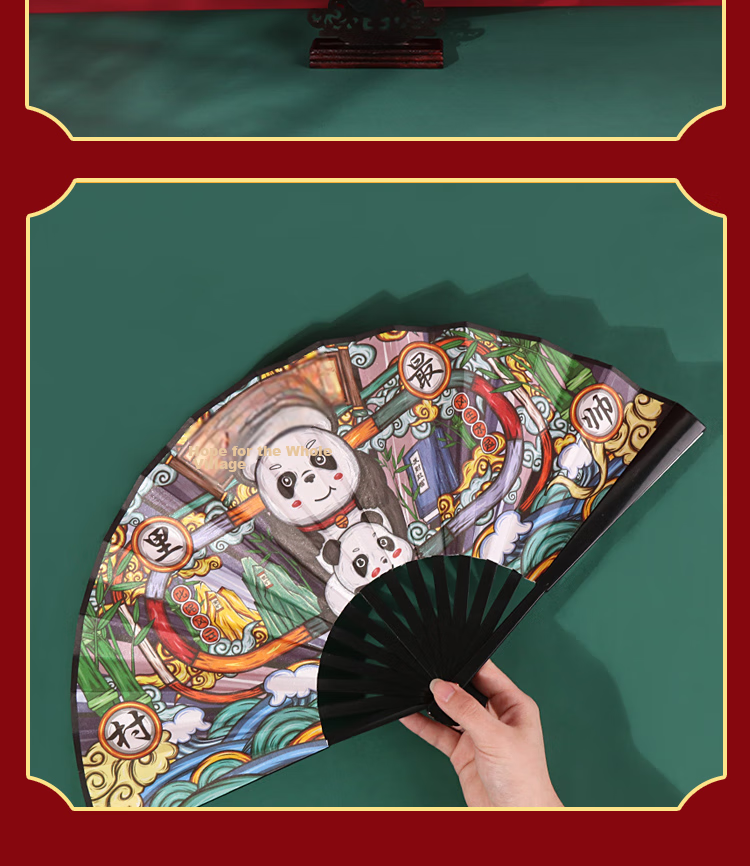 TaTanice Folding Fan, National Trend Internet Slang Personalized Comic Fan, Silk Fabric Handmade Fan, Gift for Friends And Teachers 7