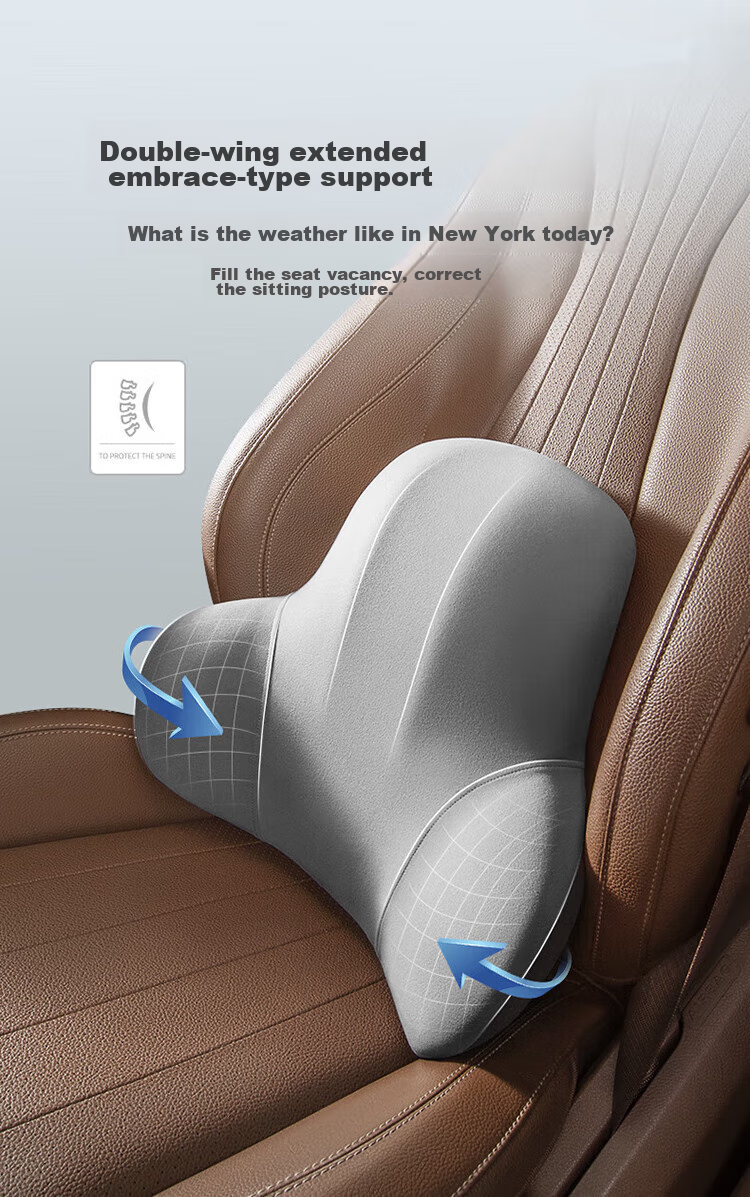 Buleishen Car Headrest, Neck Support Pillow, Lumbar Support Cushion, Automotive Accessory, Black, Suitable for Xiaomi SU7 6
