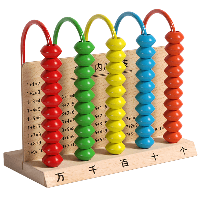 Fuhaier 5-Level Counter, Elementary School Math Tool for First And Second Grade Students, Upper Volume, Addition And Subtraction, Five-Row Abacus Calculation Frame