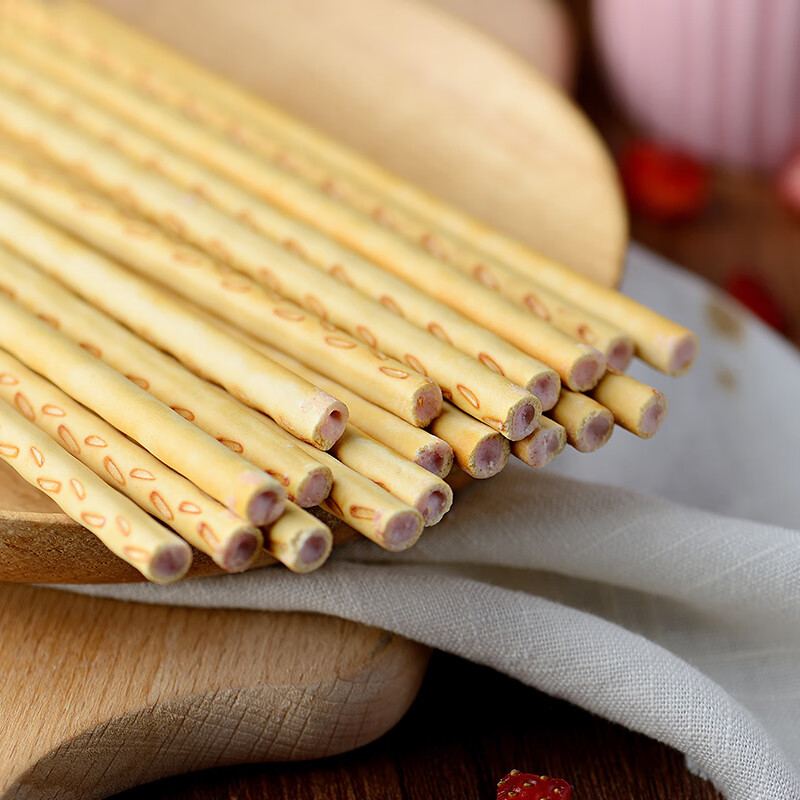 格力高(glico)百醇系列 草莓香草味48g*1盒 注心饼干休闲零食下午茶