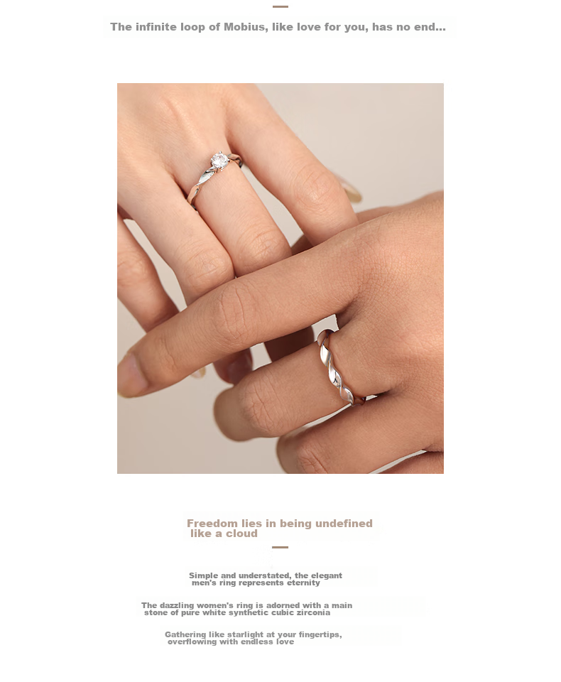 Fanci Shimmering Galaxy Couple's Proposal Engagement Ring Pair Gift Matching Rings Birthday Present for Boyfriend Girlfriend 11