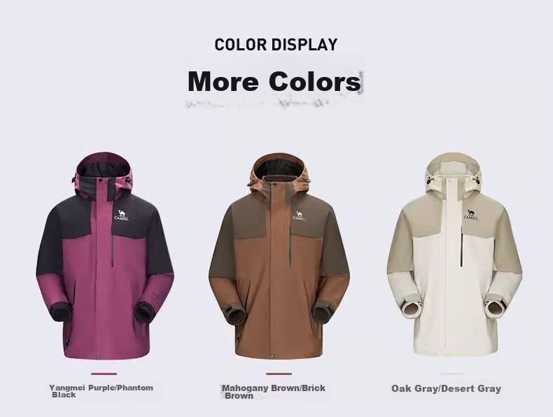 CAMEL Outdoor 3-in-1 Detachable Waterproof Cold-Resistant Mountaineering Jacket O611 for Men and Women 18