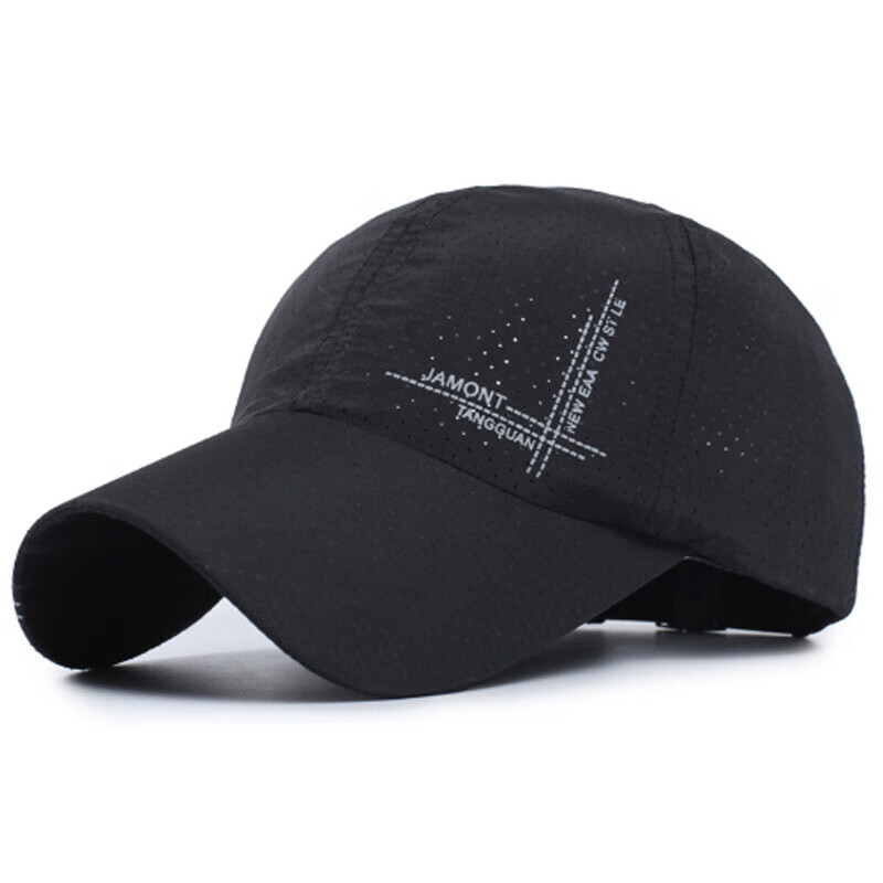 GLO-STORY Baseball Cap for Men, Mesh Quick-Dry Sun Visor Cap MMZ824255 Black