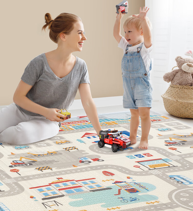 Babybox EPE Crawling Mat Baby Anti-Fall Play Mat Children's Interlocking Foam Floor Mat 6 Pieces 2CM Thickened 16