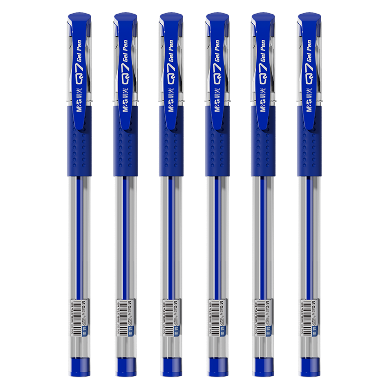 M&G (M&G) Stationery Q7, Pull-Off Cap Gel Pen, Student 0.5mm Blue Pen, Signature Pen, Business Bullet Tip, Exam Pen, Office Supplies, Blue, 12 Pens/box, Back-To Seaso