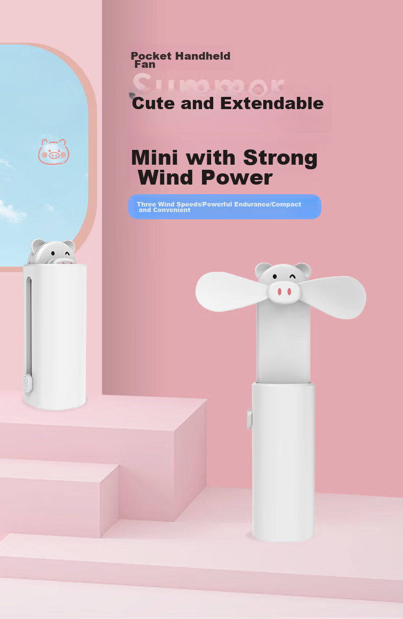 Masentek FD88 Mini Handheld USB Outdoor Portable Small Electric Fan with Long Battery Life, Quiet Operation, Strong Airflow for Office, Student Study, Desktop, Dormitory, Travel - White 1