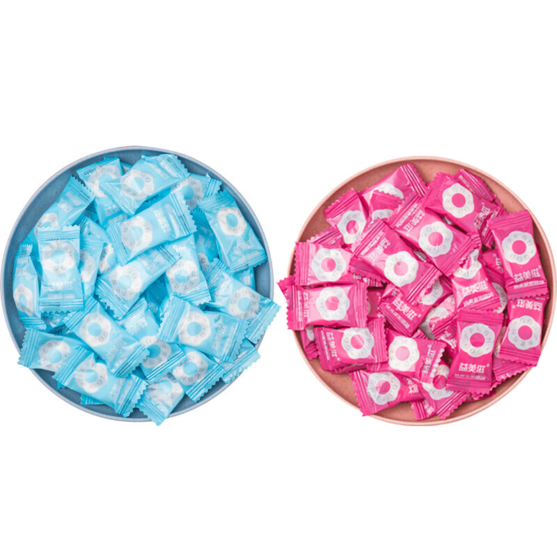 I'MINT益美滋 无糖薄荷糖 500g*2 清新口气圈圈糖 招待糖零食 薄荷+水蜜桃味