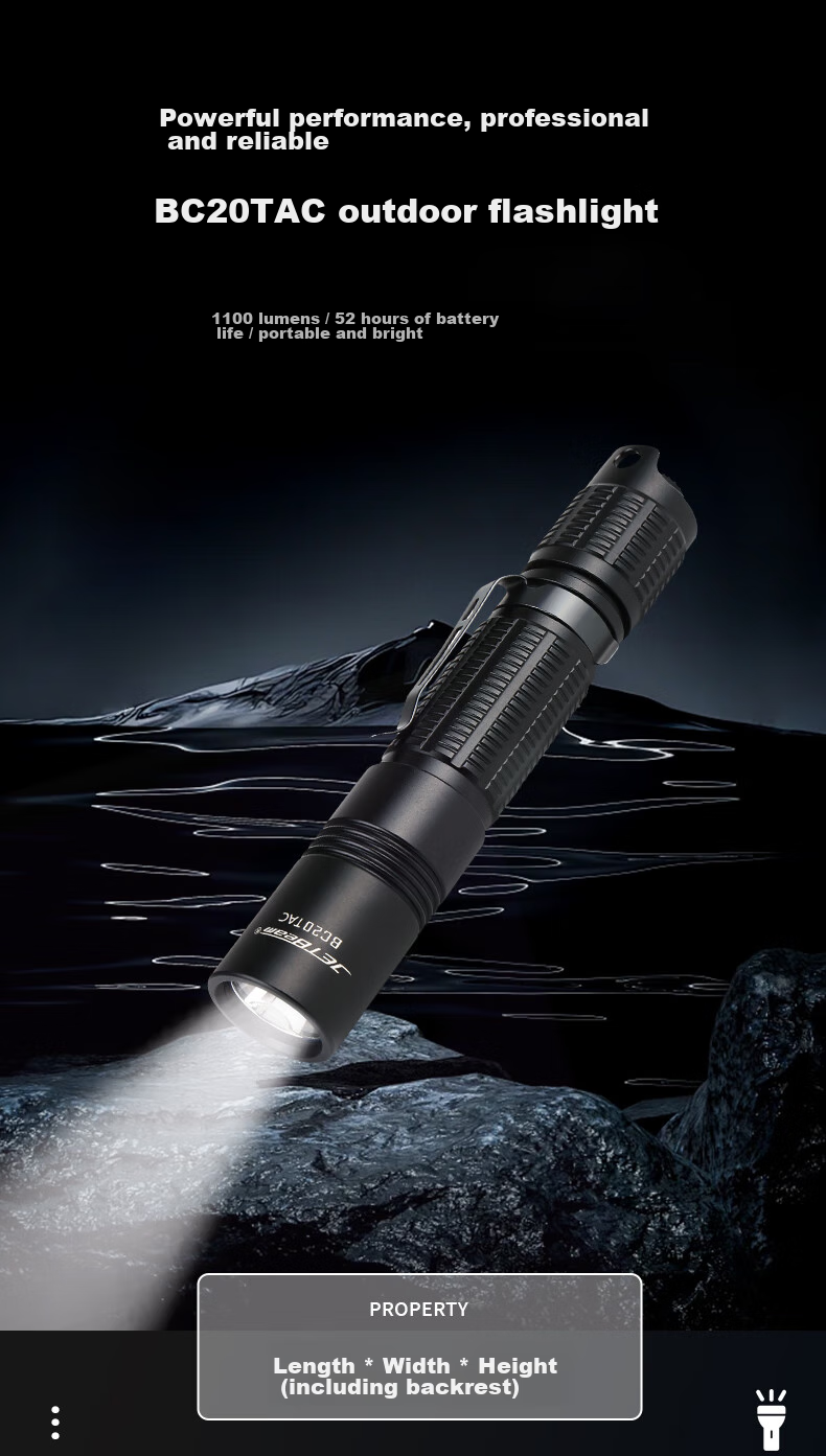 JETBeam BC25TAC High-Intensity Flashlight, Outdoor Bright Long-Range Emergency Camping Light 1