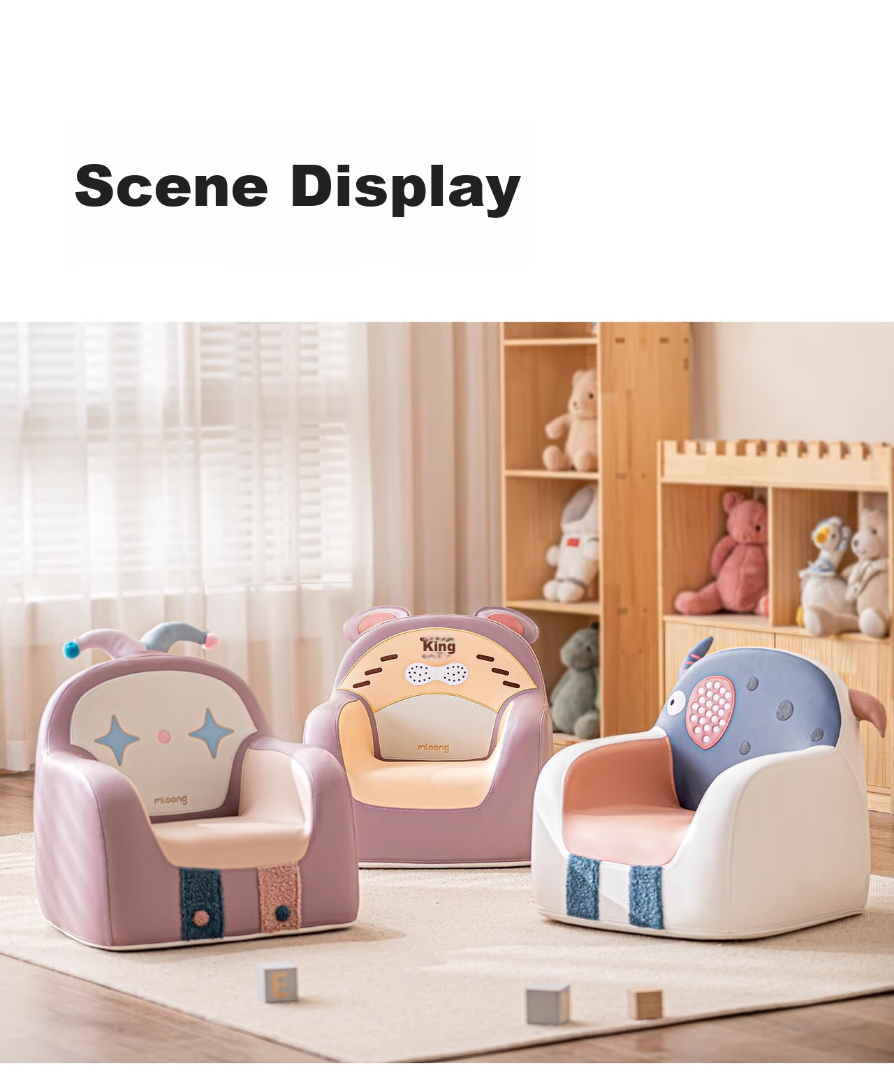 Manlong Children's Sofa, Cute Cartoon Design for Girls And Boys, Small Sofa Stool, Space Capsule Seat - Pippi The Clow 21