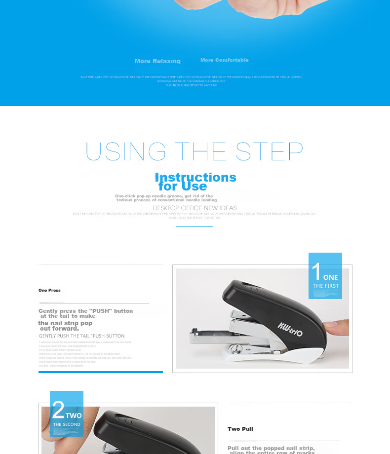 KW-Trio Air-Feel Stapler, Large Size, for Students And Office Use, Thick Stapler, Can Staple up to 40 Pages 5