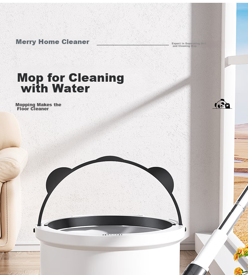 HoMettler Clean And Dirty Separation Rotary Mop, 3 Mop Pads for Home Use, Hands-Free Cleaning, No Washing Required, 2026 Lazy Person's Flat Mop with Bucket 6