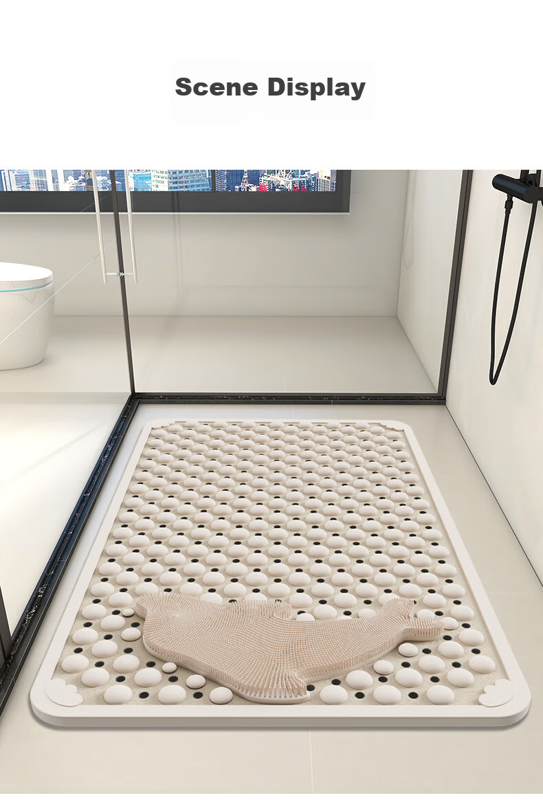 Huaxu Bathroom Non-Slip Mat, Shower Foot Pad, Bathroom Anti-Fall Floor Mat, Elderly And Pregnant Women Massage Foot Mat, Large 9