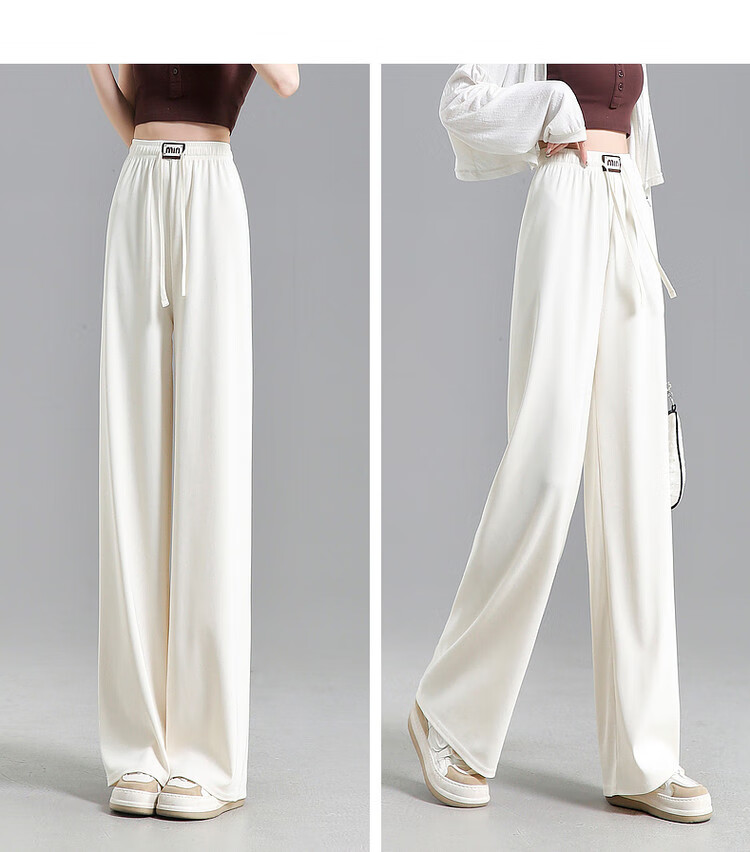 Dme [Refined Light Urban Draping Pants] Spring And Autumn Lightweight Elastic Waist Long Pants for Women, Casual Trousers 18