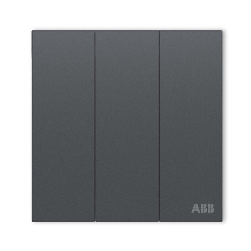ABB Switch Socket Panel, Yingzhi Series Gray Three-Gang Single Control Three-Way Switch, CA103-MG