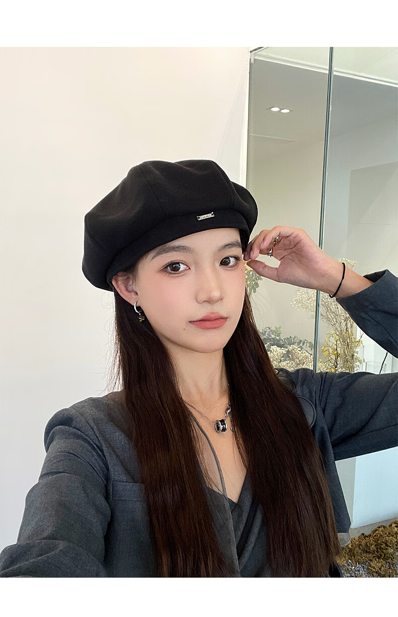XUEXIMAN Japanese Style Painter Cap Women British Korean Versatile Small Face Beret 3